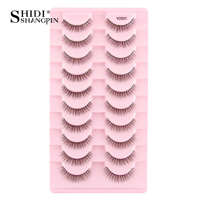 SHIDISHANGPIN 5/10Pairs False Lashes Cat Eye Eyelashes Eyelash Extension 3D Mink Half Lashes Natural Makeup faux Cils maquiagem - Blinksy
